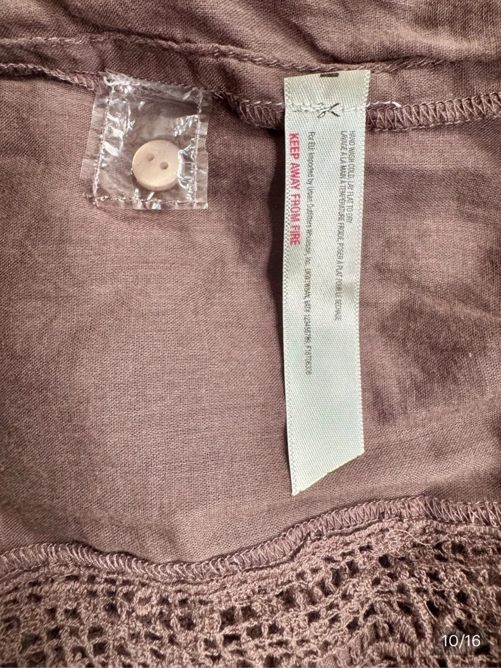 Free People One Sydney Blouse Cotton Brown Size Small